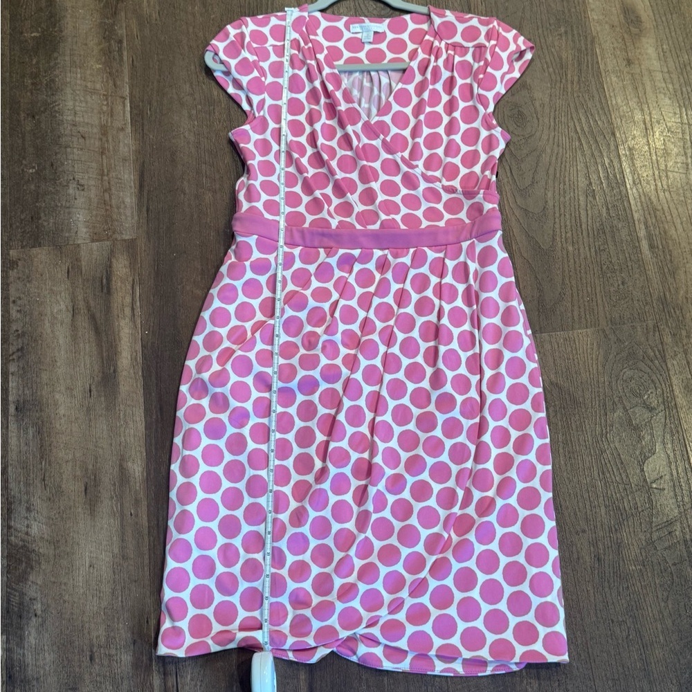 New York & Co Vintage Inspired Pink Polkadot Dress size Medium